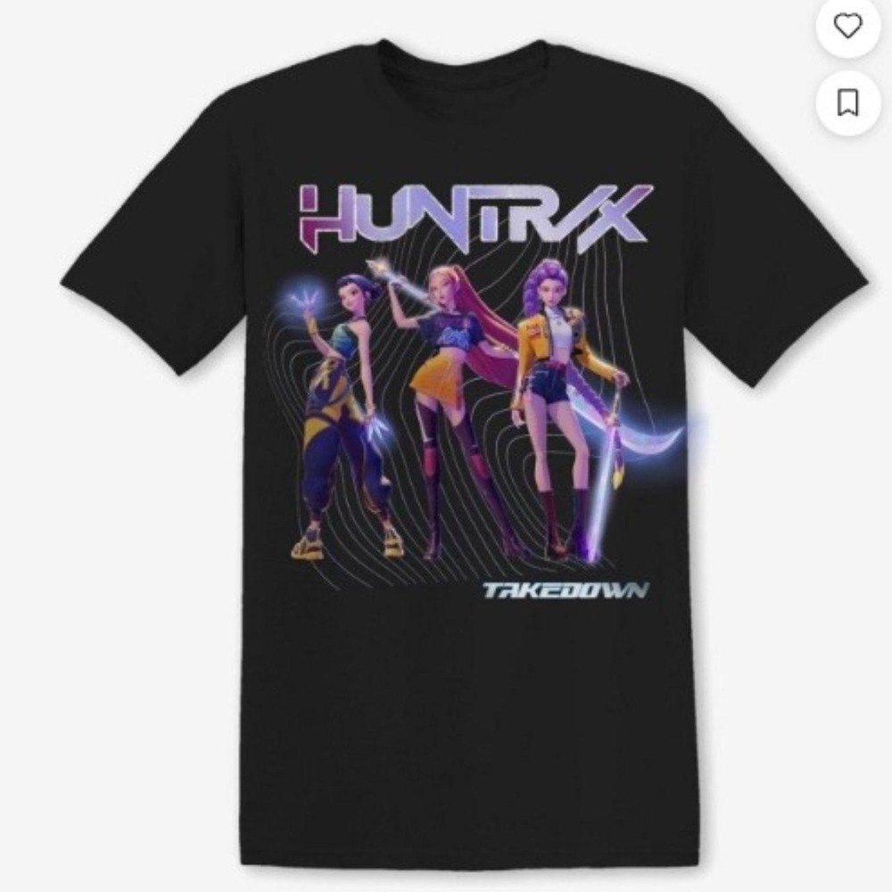 HUNTR/X Graphic Tee Women 3X Black New K-Pop Demon Hunters Takedown